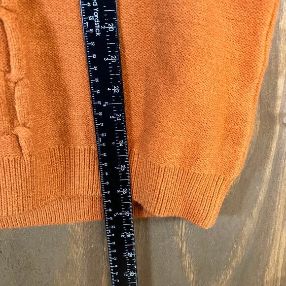 Calvin Klein Womens Sweater Rust Orange Chain Link Mock Neck Long Sleeve XL - Picture 8 of 12